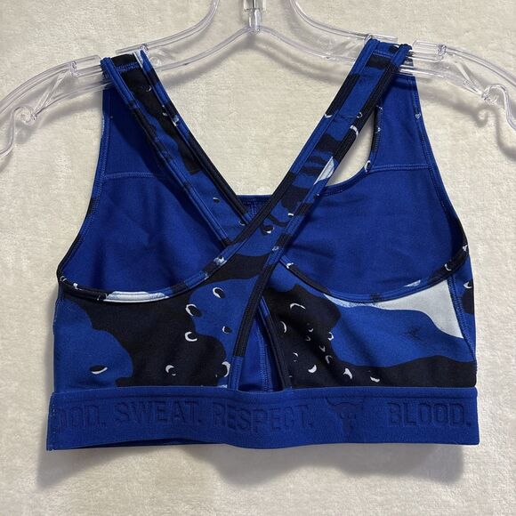 Under Armour Project Rock Blood Sweat Respect Printed Sports Bra Women's Medium - Picture 7 of 14